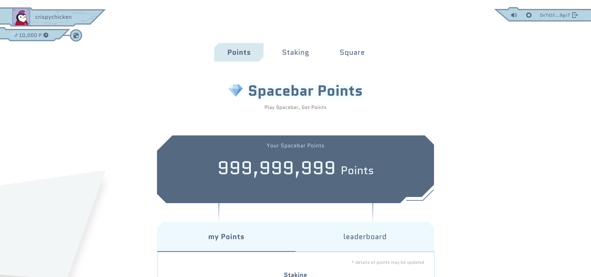 Spacebar Points